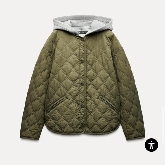 Zara WATER REPELLENT PUFFER JACKET WITH HOOD - Picture 4 of 7